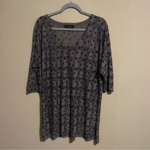 Lane Bryant Black and Gray Patterned Tunic